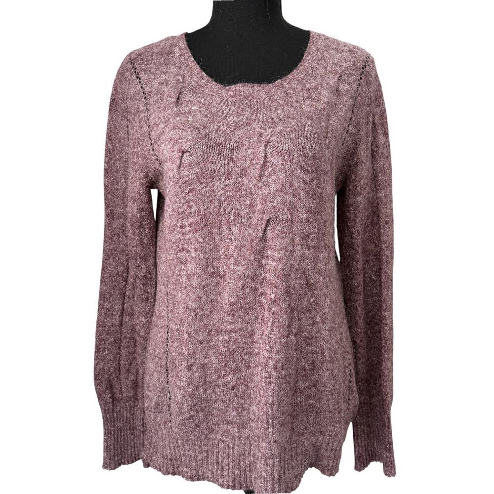 PRANA Mohair Wool Sweater Heather Marled Purple XL - Picture 3 of 15